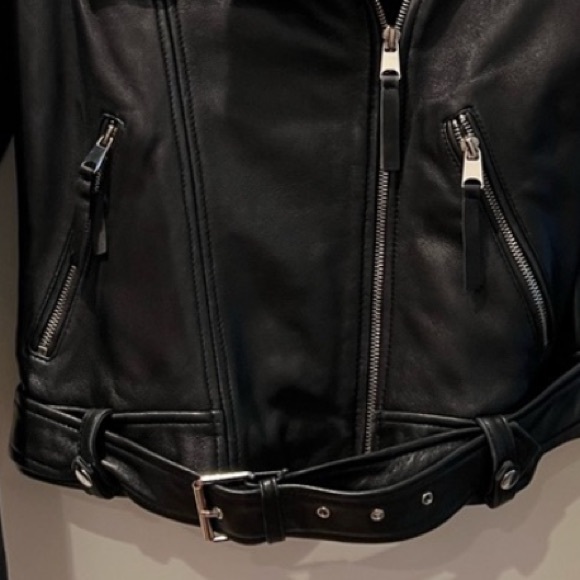 Zara 100% Real Leather Motorcycle Jacket - Picture 6 of 14